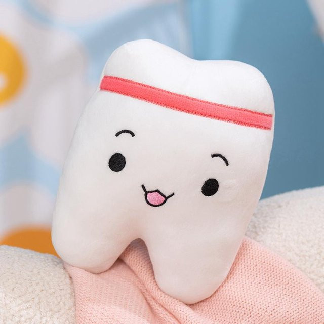 Yiran toy Cartoon Mini Zähne Plüschpuppe, Plüschtier, Weiß - Bild 1