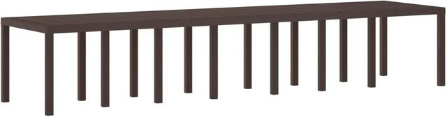 vidaXL Gartentisch aus Polyrattan in Braun, ausziehbarer rechteckiger Esstisch für Garten, Terrasse und Balkon, B/T/H: 400 x 100 x 73 cm - Bild 1