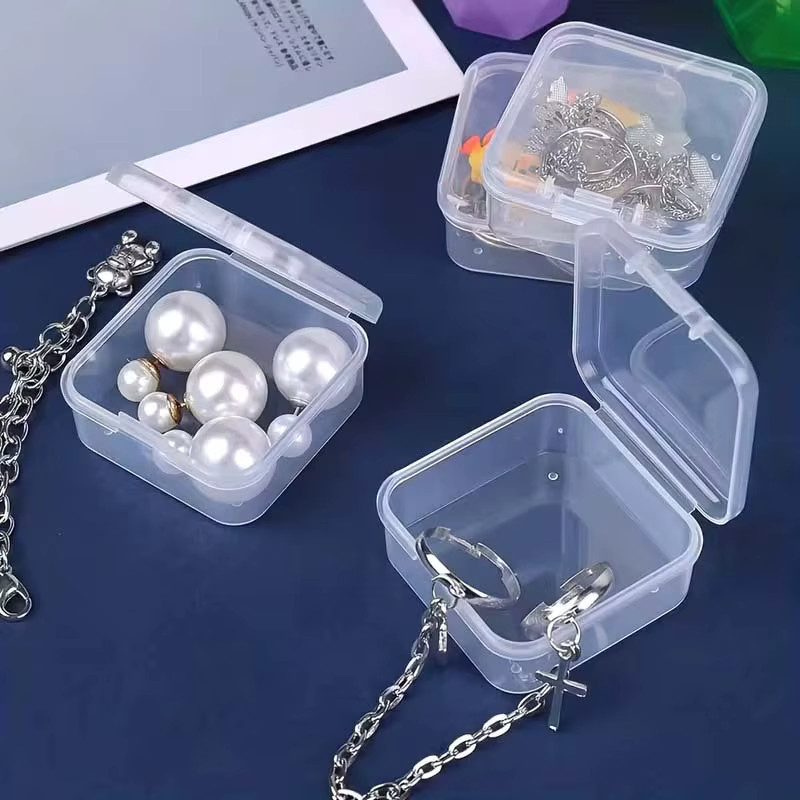 Transparente Schmuckbox aus Kunststoff für die Aufbewahrung von Ohrringen und kleinem Schmuck, 1 oder 3 Stück - Bild 4