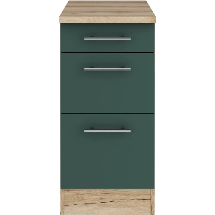 OPTIFIT Savona405 Küchen-Unterschrank in Steingrün mit modernem Design und melaminbeschichteter Qualitätsspanplatte, Breite: 40 cm - Bild 2