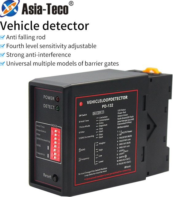 Asia-Teco Automatischer Toröffner Induktionsschleife als Fahrzeugdetektor für Barrieren und Tore in Schwarz, kompatibel mit Northtech Parking Lot - Bild 1