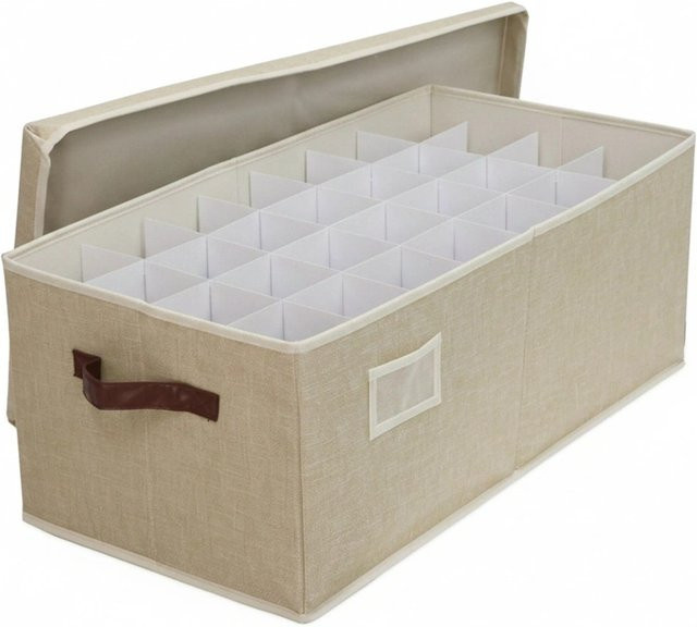 Relaxdays Weihnachtskugel Aufbewahrungsbox in Beige, verstellbar, B/T/H: 26 x 66,5 x 33 cm - Bild 1