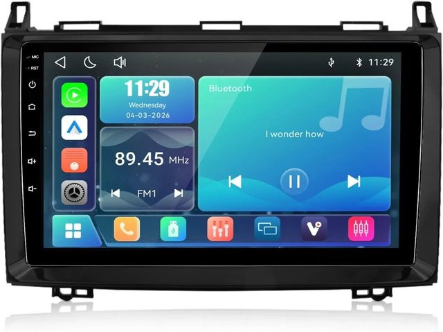 Junsun Autoradio für Mercedes Benz A-Klasse und B-Klasse W169 W245 mit Linux, Schwarz, Wi-Fi und USB - Bild 1