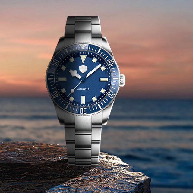 RollsTimi Design Armbanduhr Automatik, Edelstahl, Blau, Herren - Bild 1