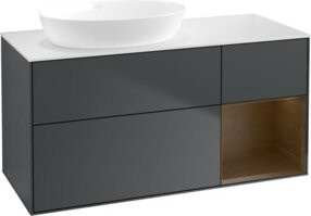V&B Waschtischunterschrank Finion in Grau lackiert, Breite: 120 cm, Tiefe: 50,1 cm, Höhe: 50,1 cm - Bild 1