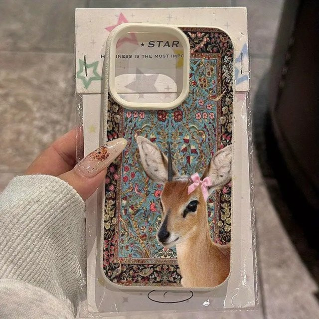 Handyhülle mit Vintage Hirsch-Litschi-Muster für Samsung Galaxy Modelle in Multicolour - Bild 1