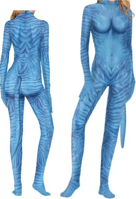 Potdemiel Avatar Der Weg des Wassers Cosplay Kostüm, Alien, Unisex, Blau - Bild 1