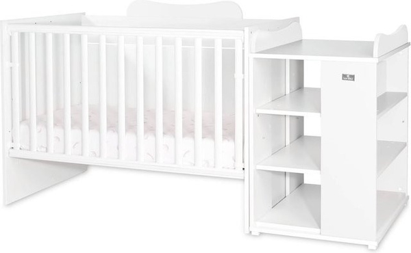 Lorelli Kinderhausbett Multi in Weiß, mehrfach umbaubar als Babybett, Jugendbett, Schreibtisch oder Wickeltisch