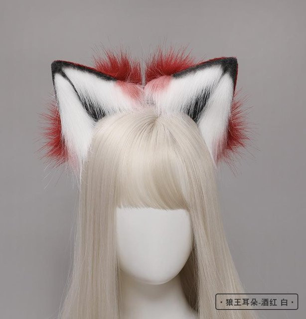 YIRAN Fuchs-Ohren Stirnband, Grau, Rot, Zubehör - Bild 1