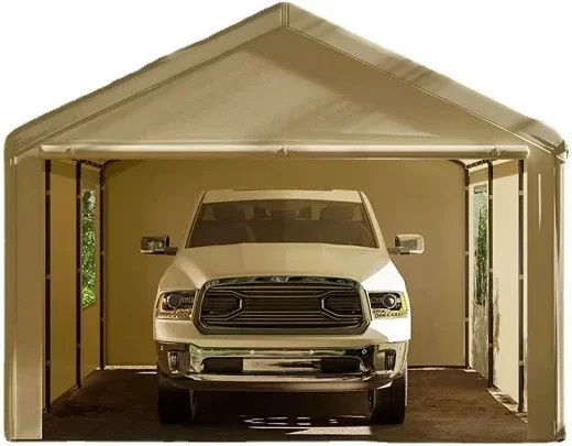 Mobiles Aluminium-Carport als Parkzelt und Sonnenschutz für den Außenbereich in Grau oder Beige - Bild 1