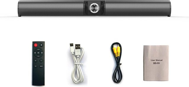 Honor Electronics BS-55 Kabelloser Bluetooth Lautsprecher mit 2000mAh Akku und Knopf-Tuning in Schwarz - Bild 1