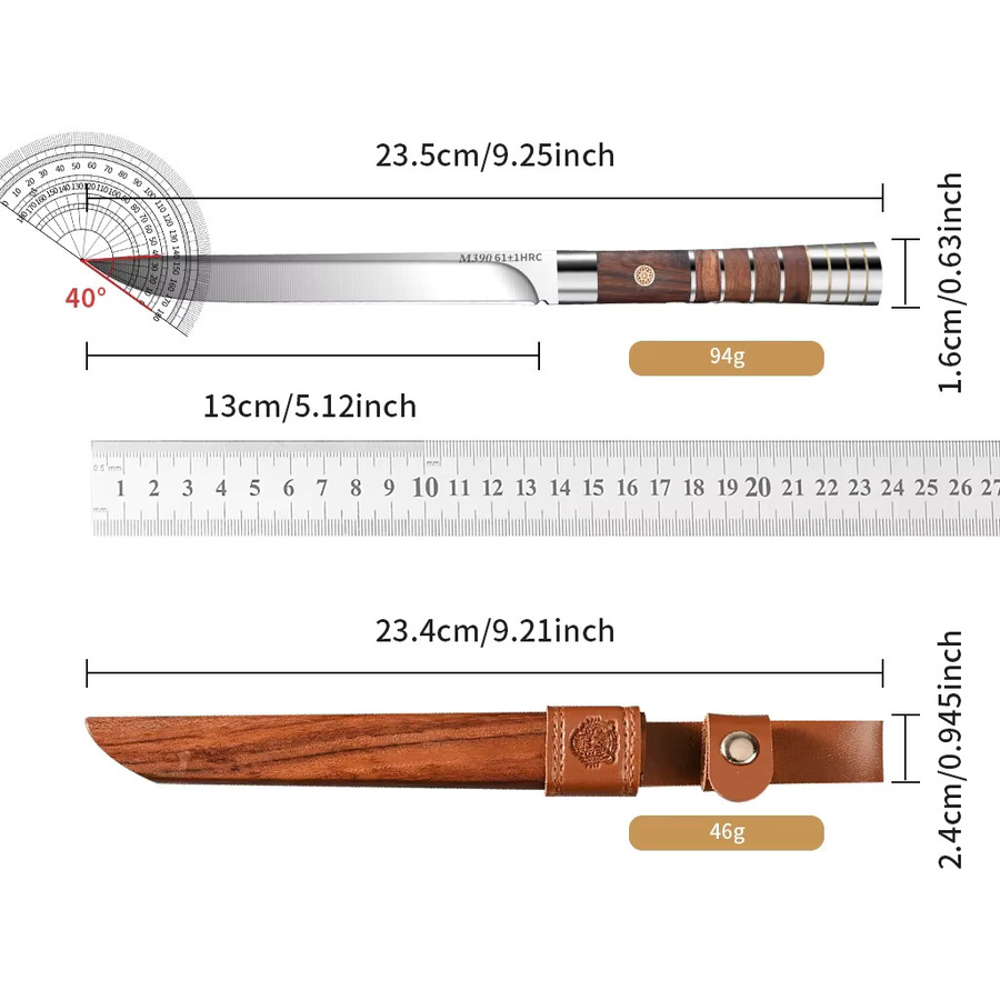 Mehrteiliges Knochenschneidmesser-Set aus Premium-Pulverstahl mit Scheide und ultrascharfen, verdickten Klingen für die Küche - Bild 5