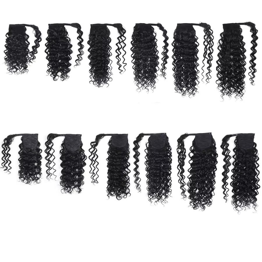 Rebecca Beauty Wasserwellen-Pferdeschwanz-Extensions, Echthaar, Schwarz, Unisex - Bild 4