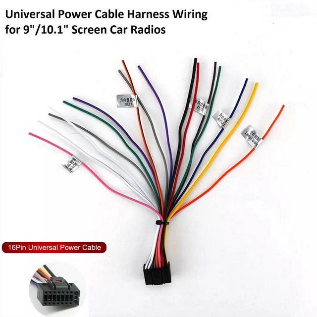OSSURET 16-Pin Universal-Autoradio-Stromkabel-Kabelbaum für diverse Fahrzeugmarken in Multicolour - Bild 1