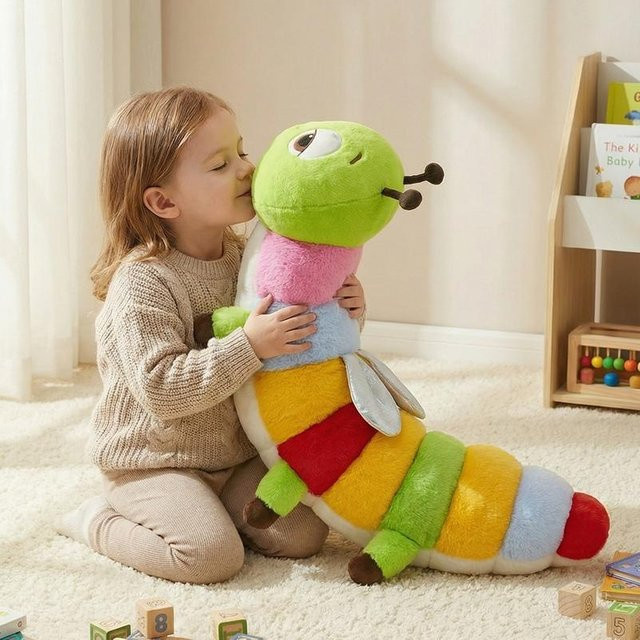 Yiran toy Bunte Biene Raupe Plüsch, Langes Kissen, Insektenpuppe, ab 14 Jahren - Bild 1