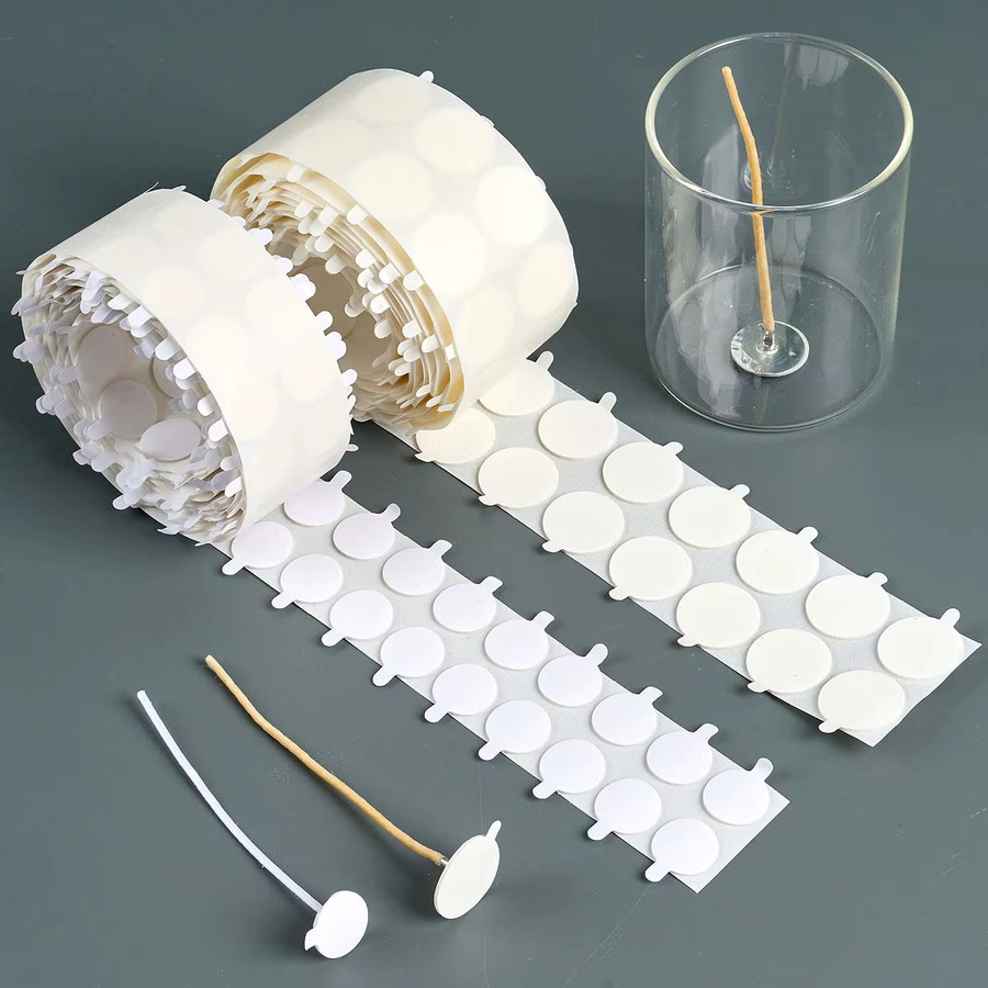 UDOCOOL Hitzebeständiger Kerzen Docht Aufkleber Weiß, doppelseitiges Schaum Klebeband für DIY Aromath Wachs Handwerk Kits, Breite: 1,5 cm - Bild 2