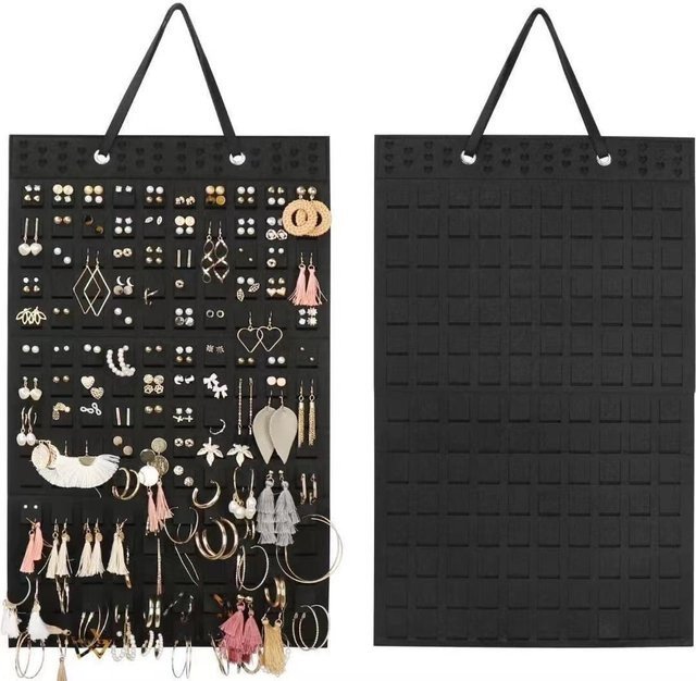 Schmuck-Organizer aus Filz für Ohrringe, Halsketten und Ringe in Schwarz oder Weiß - Bild 1