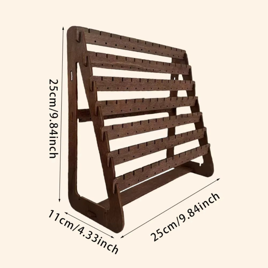 Schmuck-Aufbewahrungsorganizer aus Holz als Ohrring-Präsentationsständer in Braun - Bild 2