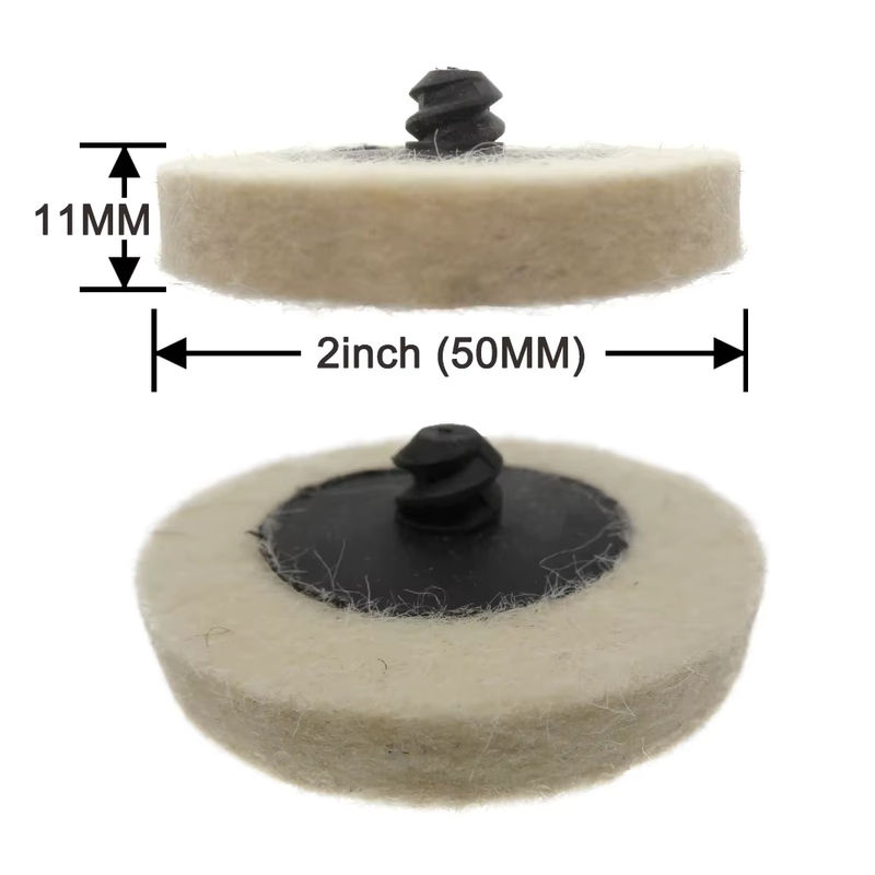 VIBRATITE Wollfilz-Polierscheiben rund mit 1/4 Zoll Schaft, Durchmesser: 50 mm - Bild 2