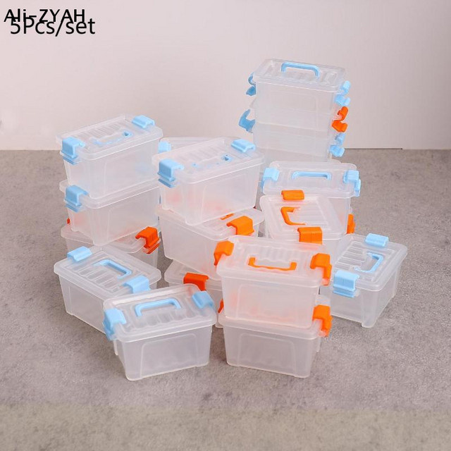 JETTING Mini-Aufbewahrungsboxen für Puppenhäuser, 5-teiliges Set, transparent - Bild 1