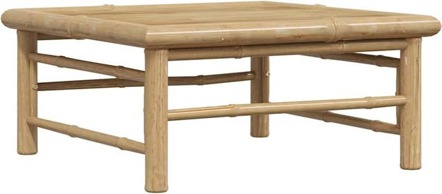 Yiwydaa Gartentisch aus Bambus in Beige, quadratisch, B/T/H: 65 x 65 x 30 cm - Bild 1