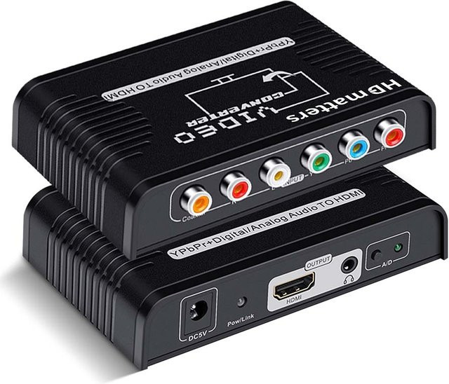 VBDWRM Ypbpr zu HDMI Konverter mit Audio, 5-RCA Komponente zu HDMI Adapter in Schwarz - Bild 1