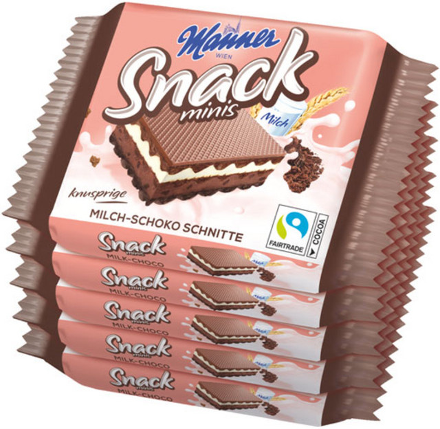 Manner Snack Minis Milch-Schoko 5 x 25 g - Bild 1