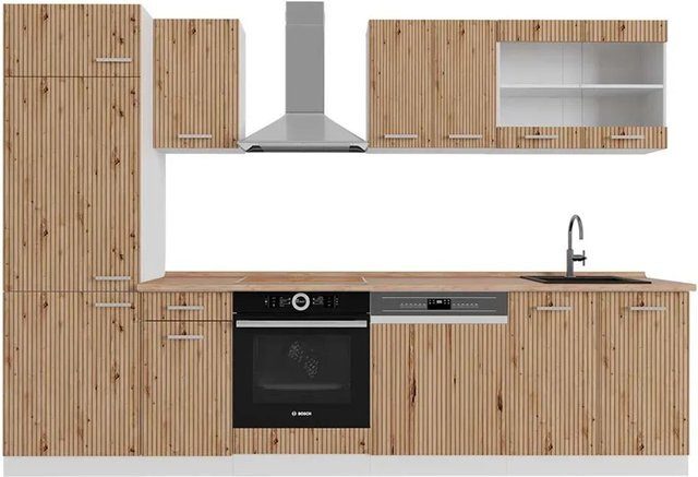Vicco R-Line Küchenzeile Artisan Eiche und Weiß, Breite: 300 cm, Höhe: 207 cm, Tiefe: 60 cm - Bild 1