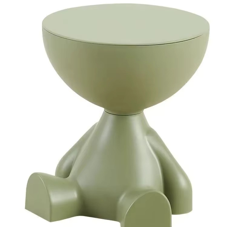 ZHIJI Beistelltisch in Beige, Moderner runder Couchtisch aus Kunststoff mit mattem Finish - Bild 2