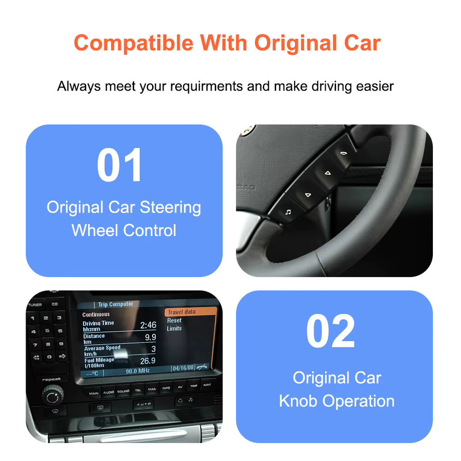 Bonroad Wireless CarPlay und Android Auto Upgrade Decoder Box für Porsche PCM 3.0 Systeme, Cayenne, Boxster, Cayman, 911, Farbe: Schwarz - Bild 5