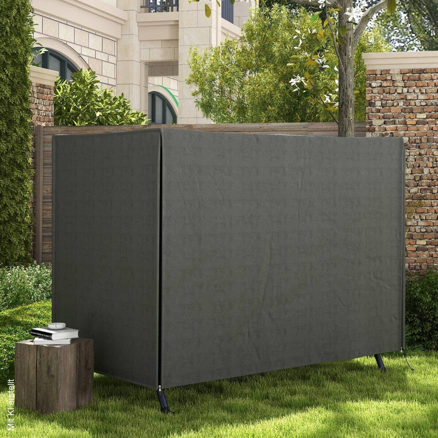 Outsunny Hollywoodschaukel Abdeckung für 3 Sitzer, wasserabweisende und UV-beständige Schutzhülle aus 600D Oxford Gewebe, Dunkelgrau, B/T/H: 205 x 124 x 164 cm - Bild 5