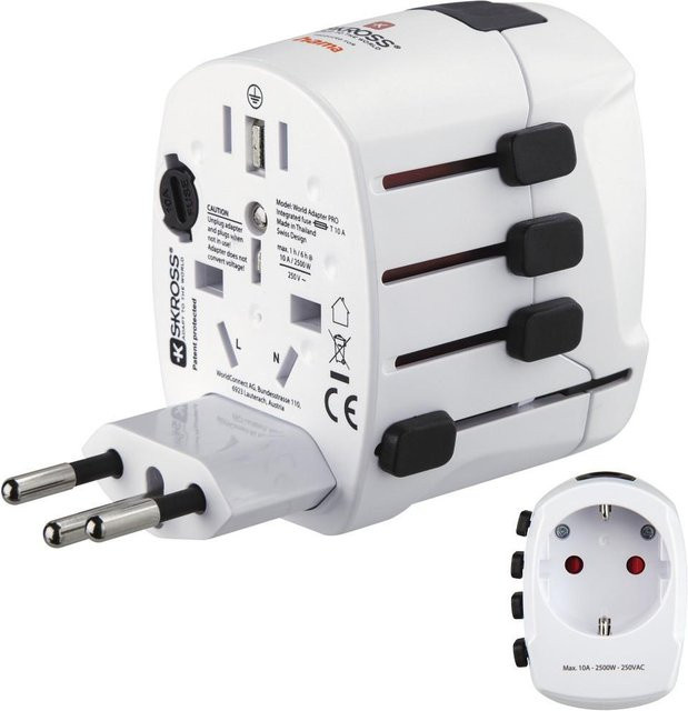 Hama Weltreiseadapter World Travel Pro, 3-polig, Weiß - Bild 1
