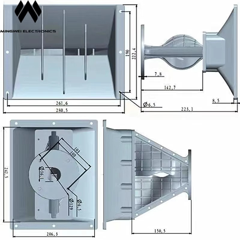 Prohsaudio Modell 280 Line Array Lautsprecher Horn-Treiber mit 1,4 Zoll Membran und 100x8 Grad Streuung für Bühnen-PA-Systeme - Bild 2