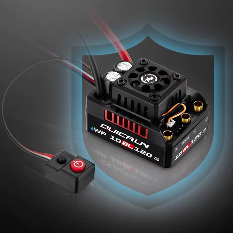 Hobbywing Quirin WP 10BL120 G2 120A IP67 Waterproof Brushless Speed Controller ESC für 1/10 und 1/12 RC Autos in Schwarz - Bild 2