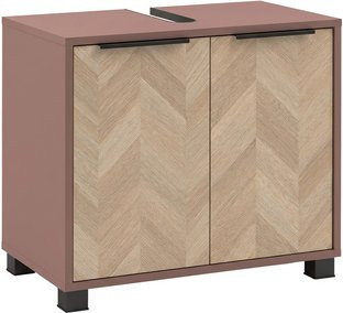 Schildmeyer Waschbeckenunterschrank Piazza in Mauve-Braun mit Fischgrätenmuster, B/H/T: 65 x 53,6 x 33 cm - Bild 1