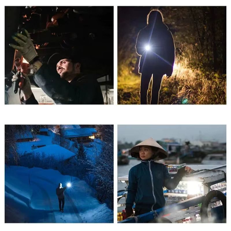 Heinast Tragbare LED und COB Taschenlampe mit Teleskop-Zoom, wiederaufladbar und wasserdicht mit Clip für Outdoor und Notfälle - Bild 3