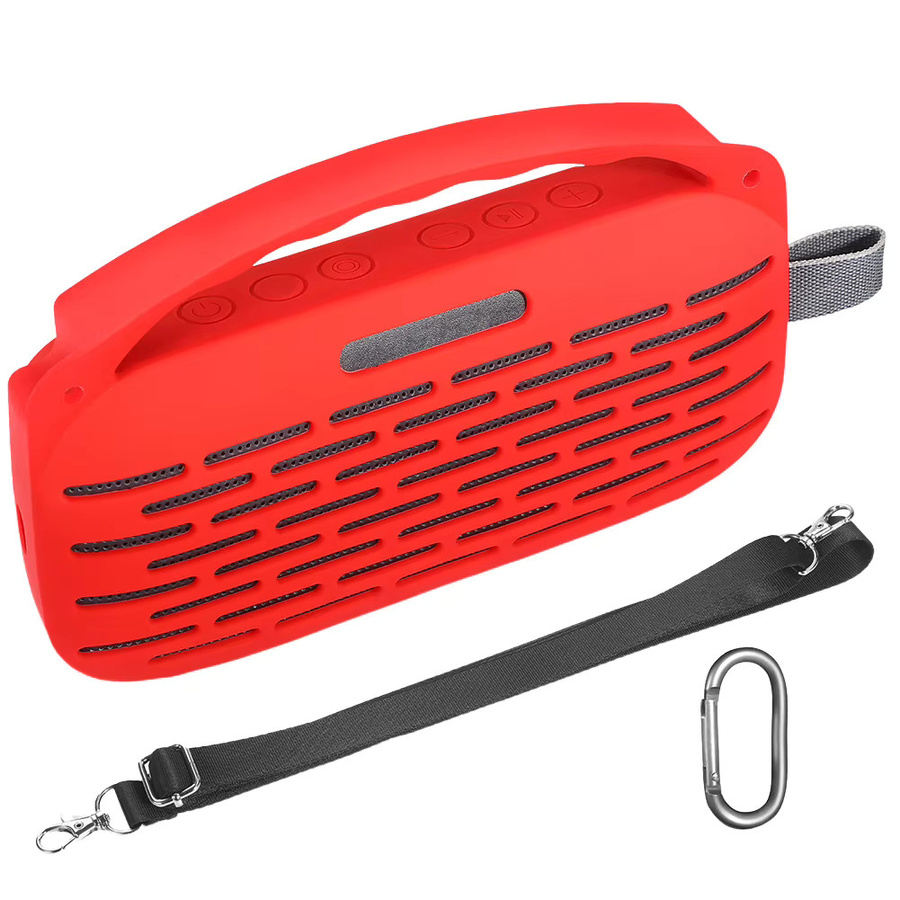 VODOOL Silikon-Schutzhülle mit Griff und Schultergurt für Bose SoundLink Flex 2. Generation in Schwarz oder Rot - Bild 3