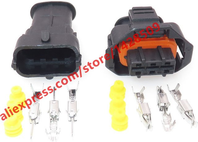 Bosch 3-Pin Auto Sensor Stecker Set für Diesel Einspritzpumpe mit 3,5mm Jack in Schwarz - Bild 1