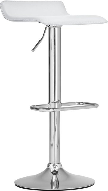 DELUKE Barhocker GUTOR in Weiß aus Kunstleder, höhenverstellbarer Barstuhl mit Lehne und 360 Grad Drehsitz, B/T/H: 38 x 41 x 65 cm - Bild 1