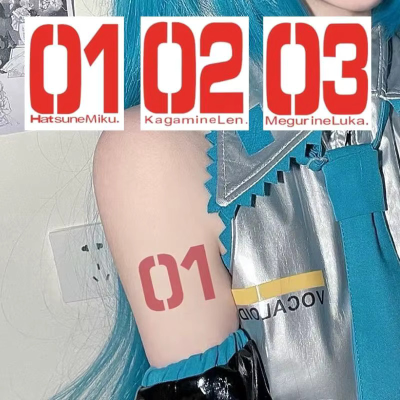 Bandai Hatsune Miku Anime Tattoo-Aufkleber, wasserfest, langlebig - Bild 2