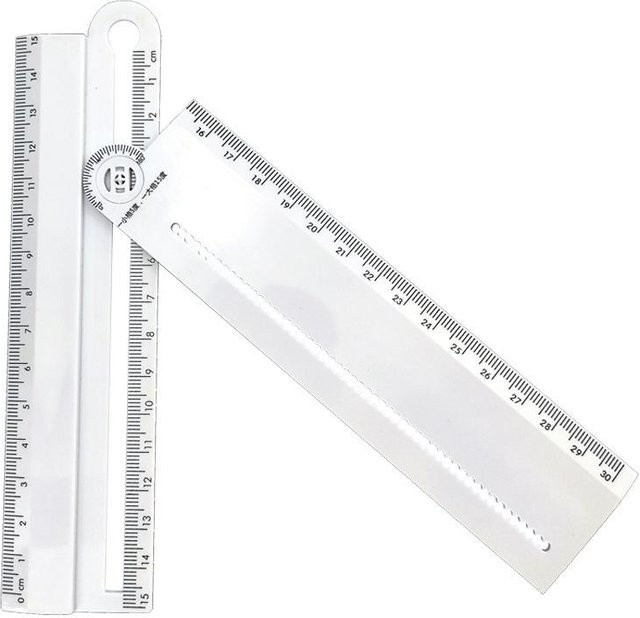 Multifunktionales geometrisches Zeichenlineal von Love Home Garden, faltbare Mathe-Schablone mit Kreisen und Winkeln, transparent - Bild 1