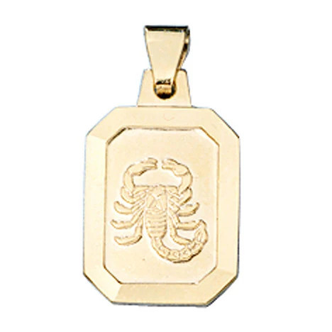 Colfem Anhänger Sternzeichen Skorpion, 333 Gelbgold matt, Unisex - Bild 1