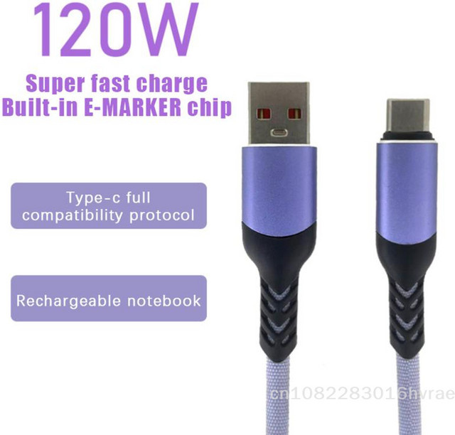 USB-C Ladekabel 120 W mit 6 A für P60 und Mate 60 Serie, lila, Länge: 1,5 m - Bild 1