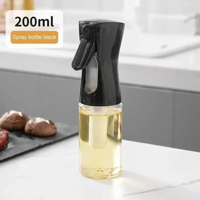 Lanzhong home life Ölsprühtopf aus Glas in Schwarz, 200 ml Speiseöl-Sprühflasche für Küche und Luftfritteuse - Bild 1