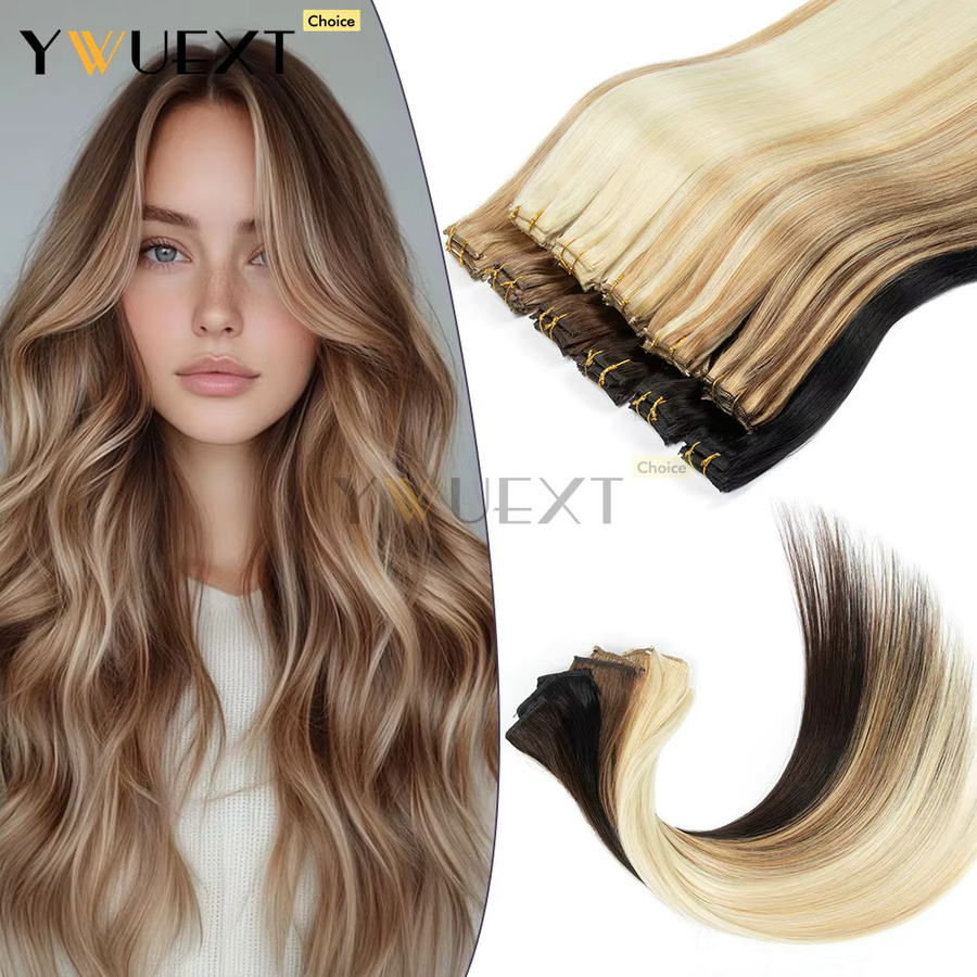 SPIKFN Clip-in-Echthaarteile, gerade, 30,5 cm, 6 Stück Set, 30 g, Damen - Bild 2