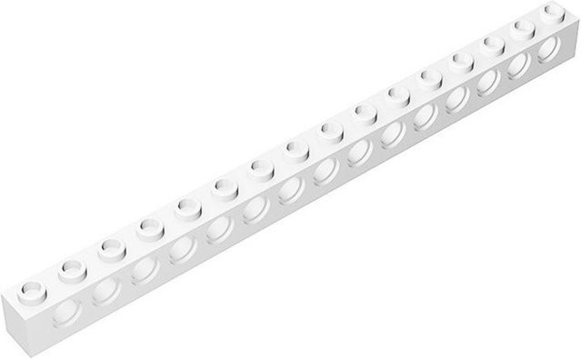 IAJIALE Bausteine Zubehör 1x16 Perforiert 15 Löcher 9-teiliges Set weiß - Bild 1