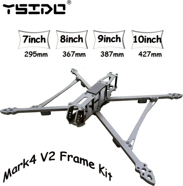 Mark4 V2 Kohlefaser-Rahmensatz für FPV Freestyle Racing Drone Quadcopter in Schwarz - Bild 1