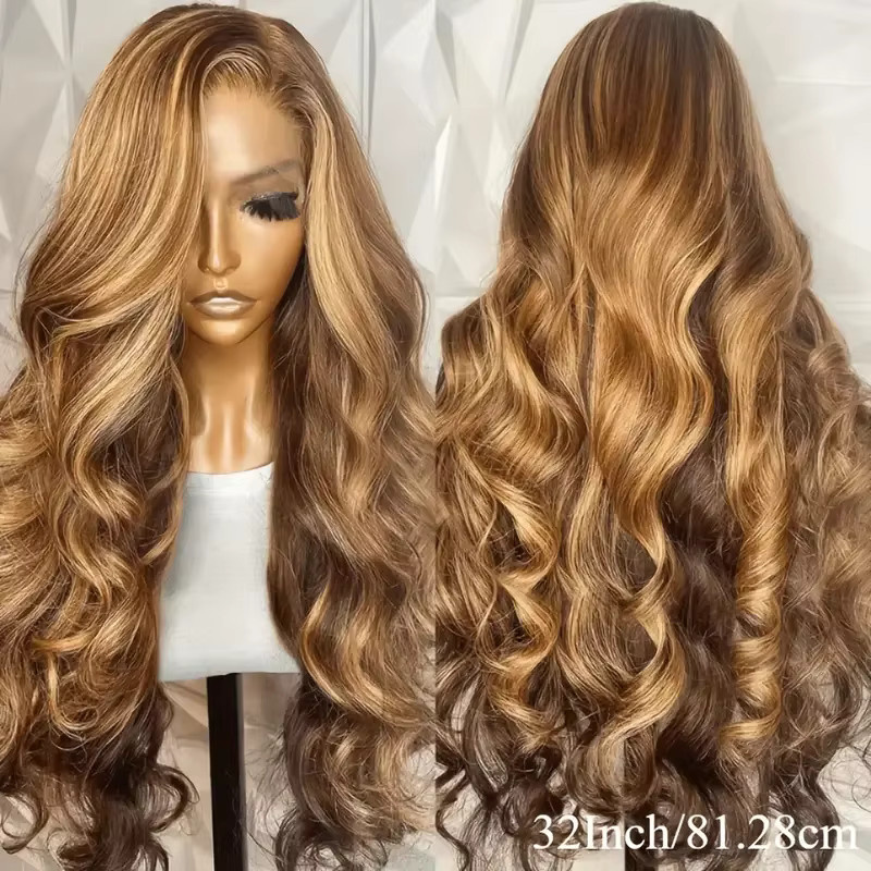 Mamushow Echthaarperücke Body Wave, Honigblond, 40-46 Zoll, Damen - Bild 2
