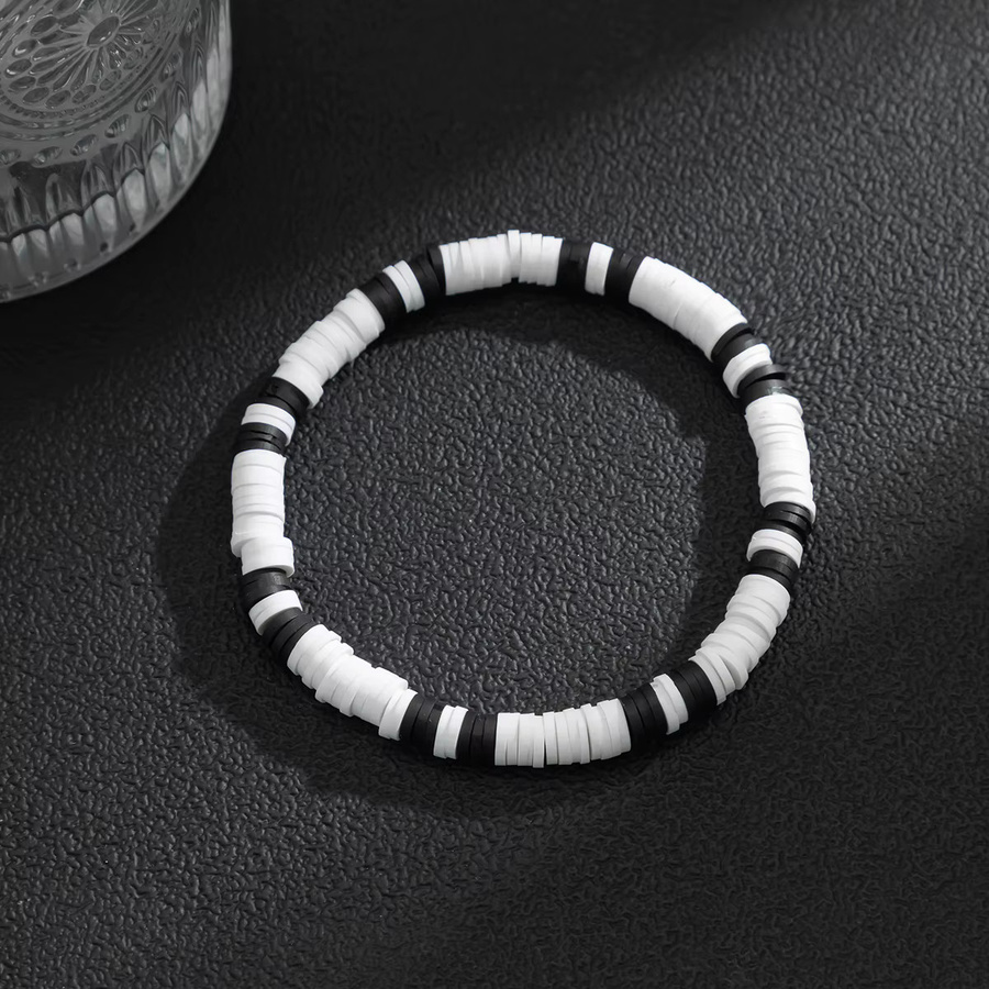KunJoe Mode Armband, Polymer Clay, Weiß/Schwarz, Perle, Unisex - Bild 4