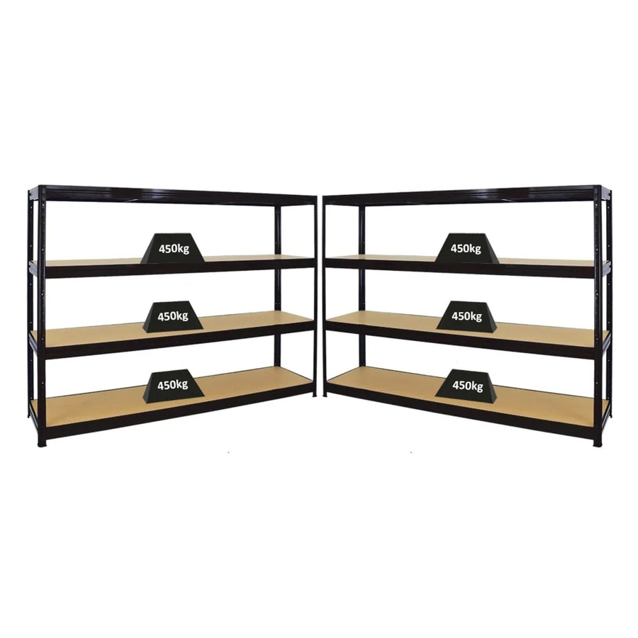 PROREGAL Dino 2er-Set Profi-Schwerlastregal Schwarz B/T/H: 180 x 60 x 240 cm mit verstellbaren Fachlasten von 450 kg - Bild 2